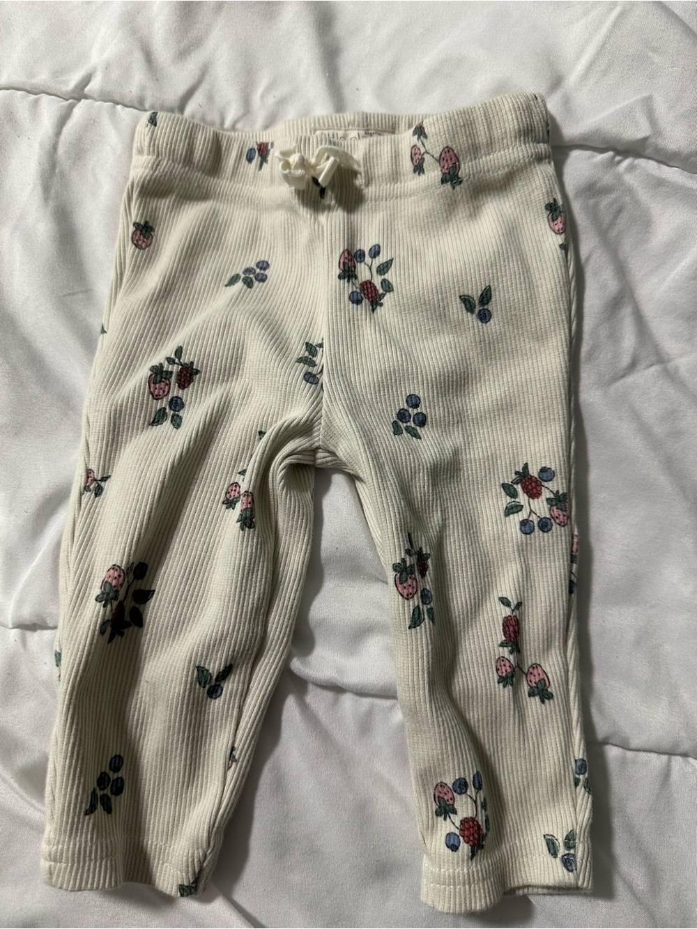 4/$15 Carter's Cream Ribbed Leggings with Floral Print